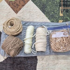 Large Lot Natural Twine, Jute, Cord & Raffia Pack - Neutral Craft Cord Bundle